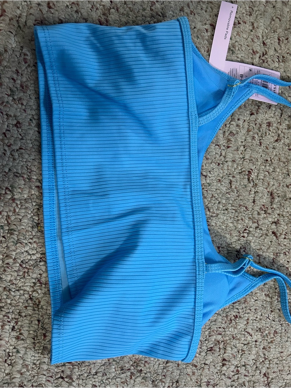 Target Blue Ribbed Crop Bralette - Picture 3 of 4